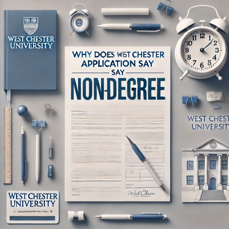 Why Does West Chester Application Say Nondegree?